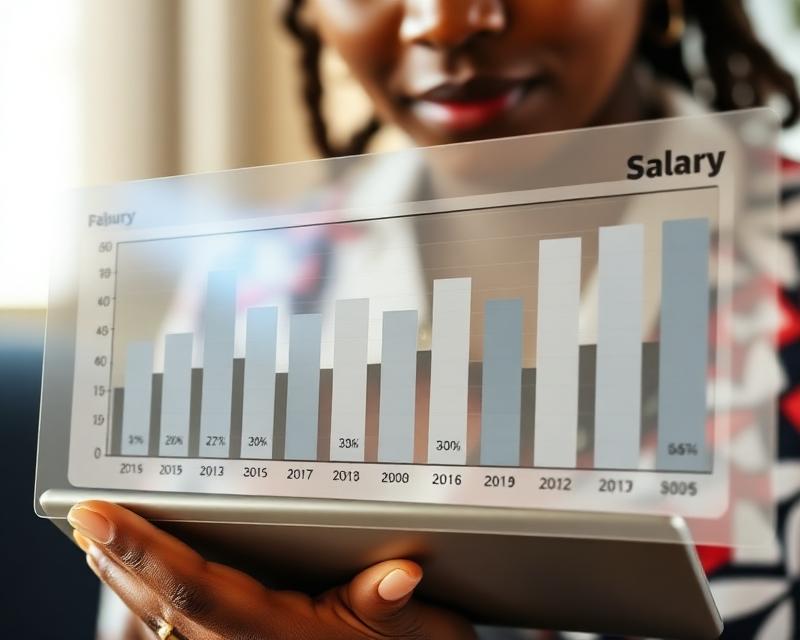 Reviewing salary data on a tablet